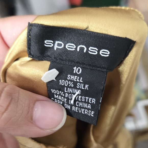 Spense Vintage Floral Sleeveless Silk Dress Sz 10 Gold/purple - Picture 2 of 8